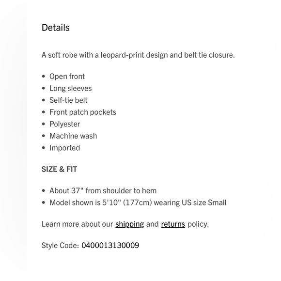 Barefoot Dreams Cozy Chic Graphite Carbon Gray Leopard Print Robe. M. Like New! - Picture 4 of 10